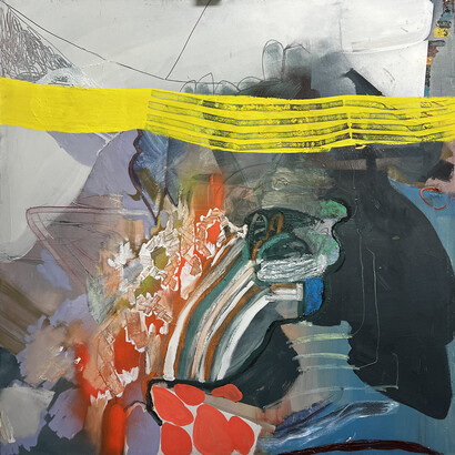 Michael Frank Blair, 3-13, 2013, oil & spray enamel on canvas, 46x46 inches. Courtesy the artist and Conduit Gallery