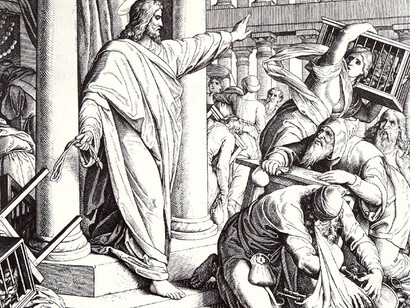 Cristo expulsa a los mercaderes del templo (1860) Julius Schnorr von Carolsfeld
