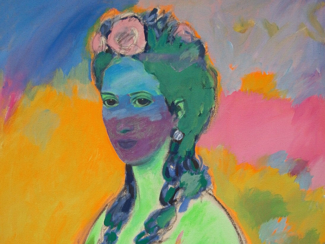 Darrell Hawkins, Lady Hurley Burley (detail), Acrylic on Canvas, 60 x 70 cm, Image courtesy of the Saatchi Gallery, London