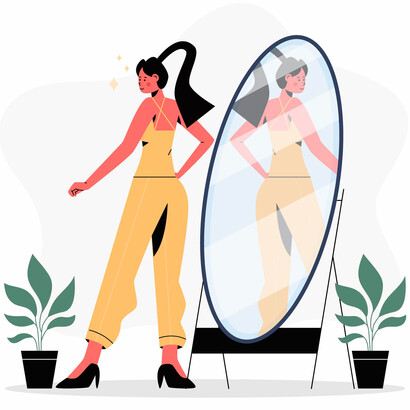 Ilustração de autoaceitação. Espere por tudo o que você mereça