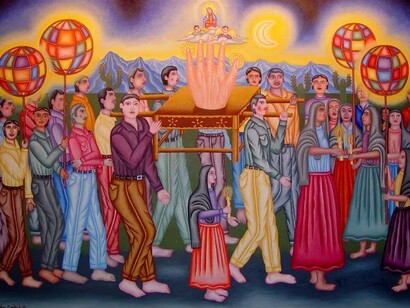 Felipe Morales, La mano de Dios (detail), 1993. Courtesy of Ruiz-Healy Art