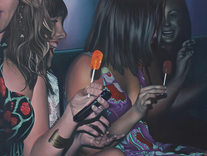 Jack Hickey, Naiads at play, oil on canvas, 97 cm x 67 cm

