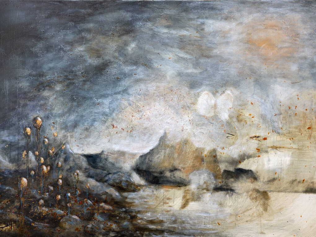 Sissel Hovden, After the Storm, Acrylic & Ink on Canvas, 28" x 39.5"