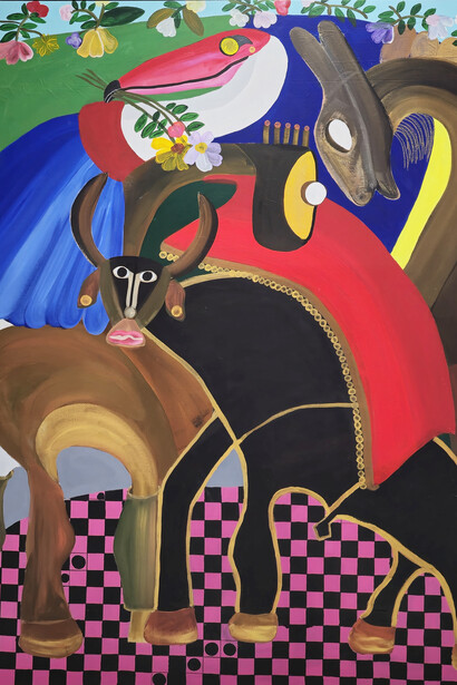 Kojo Marfo, Home: heart of my existence, exhibition view. Courtesy of JD Malat Gallery