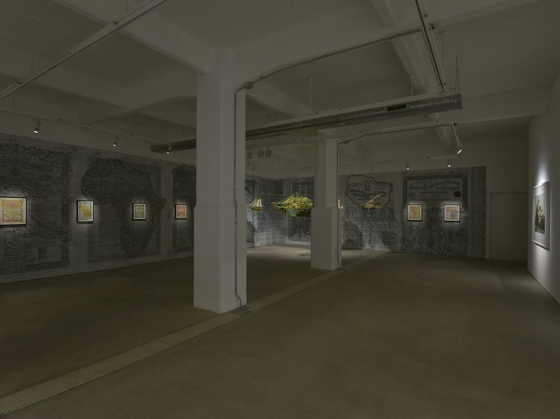 Hew Locke. Beyond the Sea Wall, Installation shot, Image courtesy of the Artist and Hales Gallery, London, Copyright of the Artist  