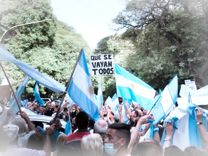 Protesters marched to Plaza de Mayo and Casa Rosada to demonstrate against the government on Independence Day