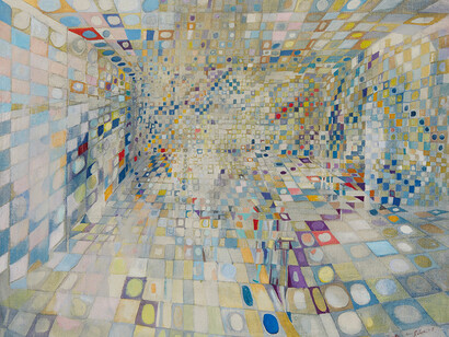 Maria Helena Vieira da Silva, The hallway or interior (Le couloir ou intérieur), 1948. Courtesy of Peggy Guggenheim Collection