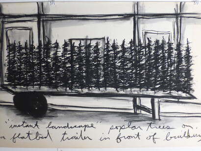 Kate Ericson and Mel Ziegler, Untitled ("Instant Landscape") Circa 1984, Paint and oil pastel on paper
24 x 36 inches / 61 x 91.5 cm, unique