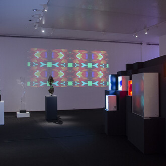 Benveniste/Rodríguez. Percepción e ilusión, vista de exhibición. Cortesía del Museo Nacional de Bellas Artes