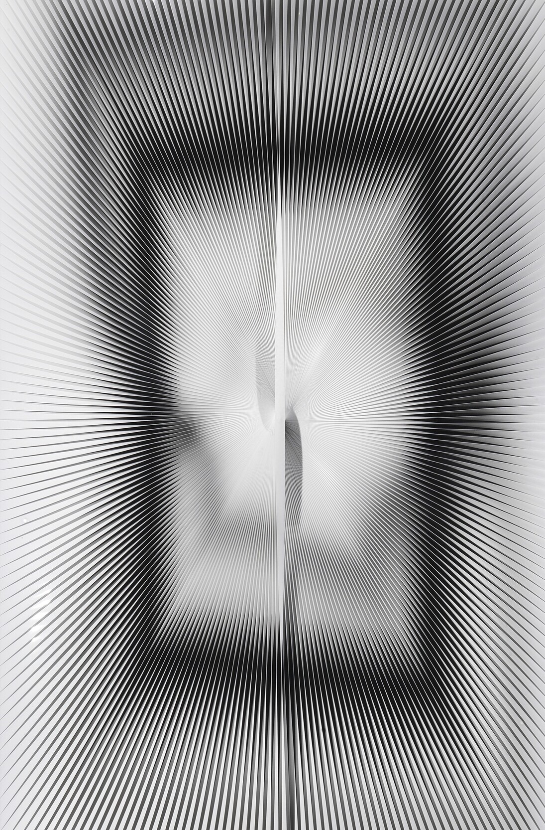 Alberto Biasi, Dinamica bianca su nero, 1989, Courtesy Tornabuoni Art Gallery