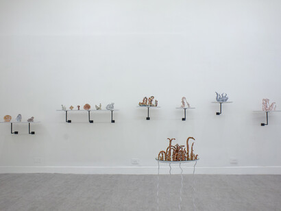 Víctor Enoc, Pulso líquido, vista de exhibición. Cortesía de la Linse Galería