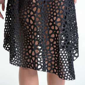 Nervous System (est. 2007), Jessica Rosenkrantz (American, born 1983), Jesse Louis-Rosenberg (American, born 1986). Kinematics Dress. 2013. Laser-sintered nylon. Image courtesy of Steve Marsel. The Museum of Modern Art, New York. Committee on Architecture and Design Funds.