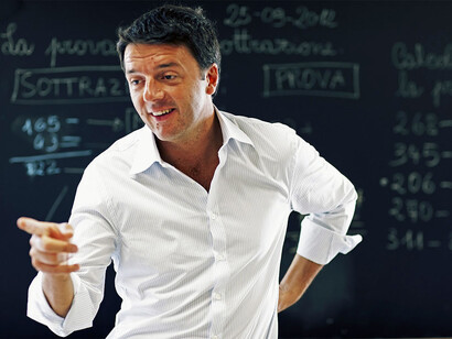 El primer ministro italiano, Matteo Renzi, en una charla desenfadada