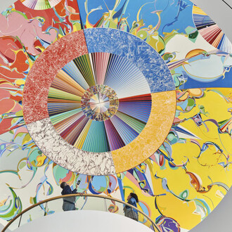Alex Janvier, Morning star. Gambeh then, exhibition view. Courtesy of Canadian Museum of History