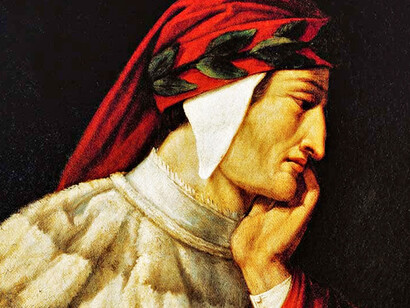Attilio Runcaldier, Ritratto di Dante Alighieri, particolare
