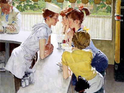 Norman Rockwell, Soda jerk, c. 1953. Courtesy of the Columbus Museum of Art