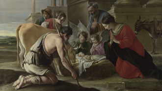 Brüder Le Nain, Die Anbetung der Hirten, um 1640, Öl auf Leinwand, 109,2 x 138,7 cm, The National Gallery, London, NG 6331, © The National Gallery, London