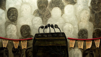 Antonia Eiriz, Una tribuna para la paz democrática (1968, detalle)