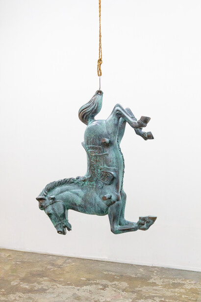 Andrius Alvarez-Backus, Are you still strong enough, reclaimed wonder horse (detail), 2025. Courtesy of Eli Klein Gallery