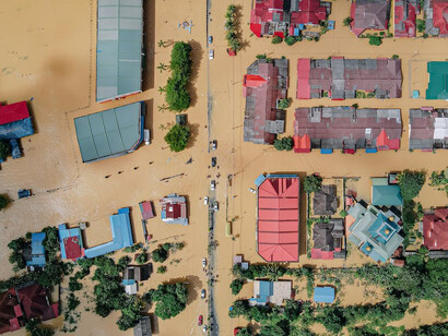 In the aftermath of a powerful natural disaster, a city stands submerged, Dengkil, Malaysia, November 17, 2022