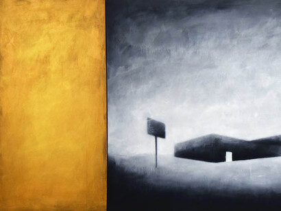 Ernesto Morales, Gold VIII, 2017, oil on canvas, 100 x 200 cm (detail). Courtesy of Punto sull'arte