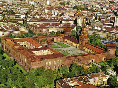 Vue aérienne du Château des Sforza