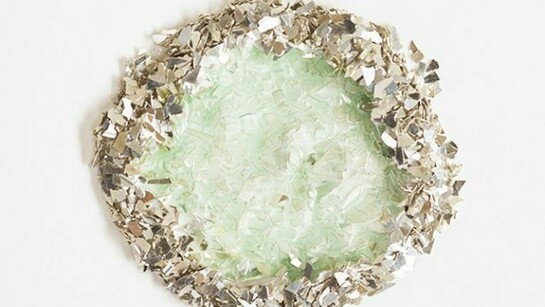 Jessica Mc Cambly, Shatter 15 , 2013, acrylic, Glass, Paper, 10x10 (Detail)