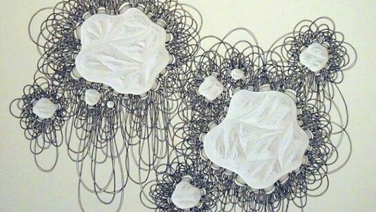 Charles Clary, Flamungle Stagnation Movement #1, 2013, hand-cut paper and pen and ink on illustration board, approximately 17 x 21 x 3 inches