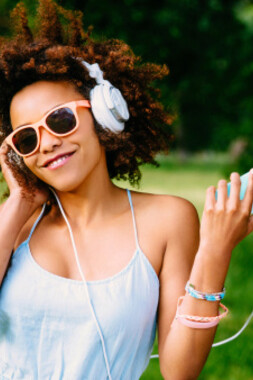 Listening to music