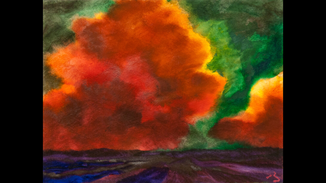 Herbert Beck
Gelb-orange Wolke
Watercolour on paper, 1973 50 x 60 cm
Photo: Linda Inconi-Jansen © Estate Herbert Beck
