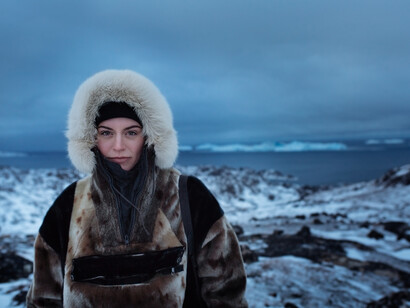 Australian social media influencer Sorelle Amore at a view point near Ilulissat in Greenland