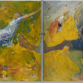 Dorothea Tanning, Door 84, 1984, oil on canvas with found door, 63 3/4 x 104 inches
(161.9 x 264.2 cm). Courtesy of The Destina Foundation