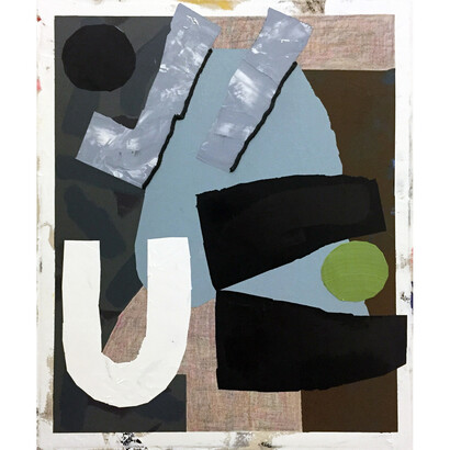 Benjamin Edmiston, Lean, 2015, oil, acrylic, and pencil on canvas, 24 x 20 inches