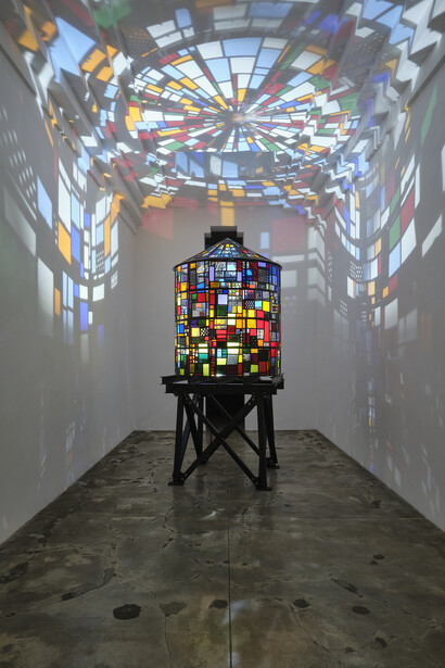 Tom Fruin, Beacon, exhibition view. Courtesy of Lowell Ryan Projects