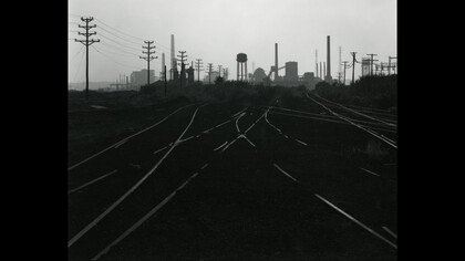 George Tice, Industrial Landscape, Kearny, New Jersey, 1973, gelatin silver print, 8 x 10 inches. Courtesy of Joseph Bellows Gallery, La Jolla California