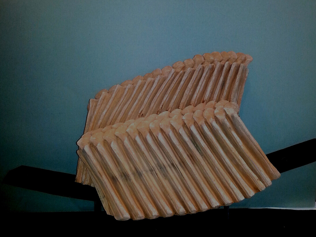 Dolores Previtali, Figure, 2005, terracotta e ferro, 58 x 48 x 24 cm