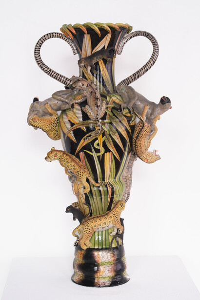 Ardmore, tall urn with leopards, 2012. Courtesy of Contemporary Art Matters 