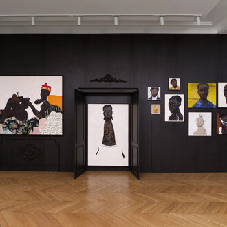 Amoako Boafo, The home I have never had, exhibition view. Courtesy of Mariane Ibrahim Gallery