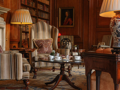 The relaxing ambiance of the Walled Garden Restaurant at Lucknam Park, Wiltshire, England