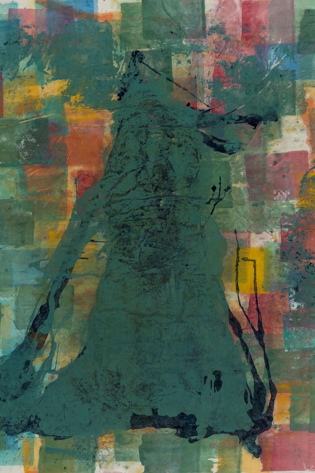 Qin Yufen, b.1954, In Search of Lost Time – East 2, 2015 Mineral pigment, ink, Xuan paper, 250 x 195 cm (98 3-8 x 76 3-4 in)