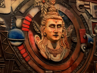 Mural of Lord Shiva on the wall of under bridge

