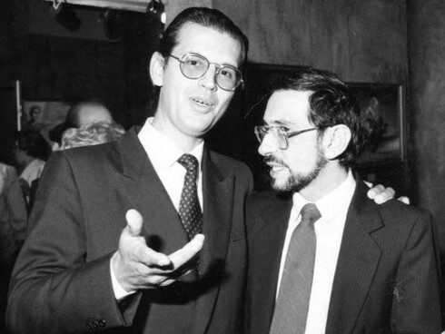 Con el crítico y pintor, Alberto Icaza cofundador del Círculo de Críticos en 1990