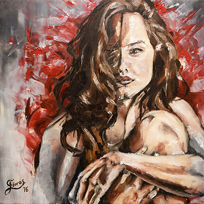 Carlos Flores, Flow Oil On Canvas, 18X18