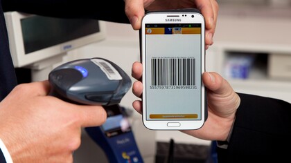 Código de barras en el teléfono móvil para realizar un pago