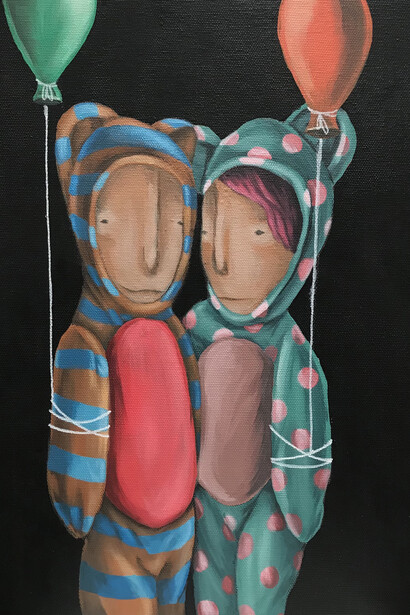 Tony Gallo, Different but similar, acrylic and spray on canvas