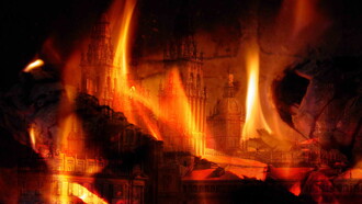 Luis Miguel Bugallo Sánchez, 2005, foto de GDFL. La Catedral de Santiago de Compostela, España