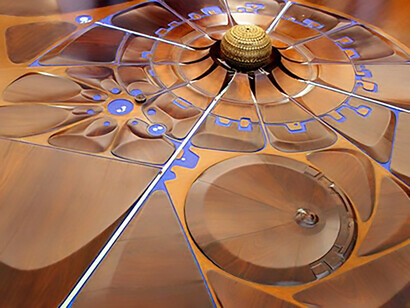 The Matrimandir was erected in the center of the city, a spherical structure, a place of meditation and the heart of the city