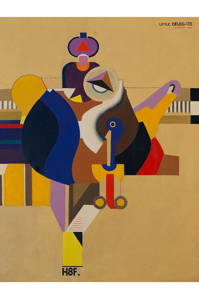 Karl Hagedorn, Little Delegate, 1980, o/c, 26 x 34 in