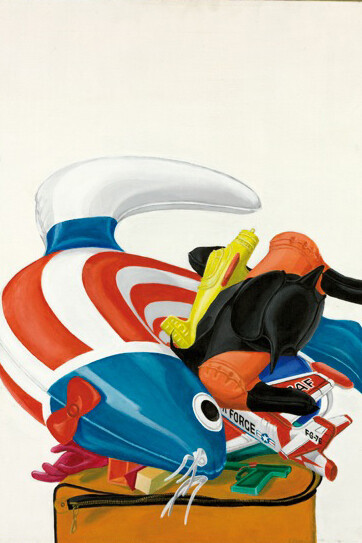 Christa Dichgans, “Häufung mit Gummirobbe”, 1968, acrylic on canvas