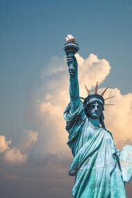 The beacon of the 20th century United States, the Statue of Liberty, New York, USA